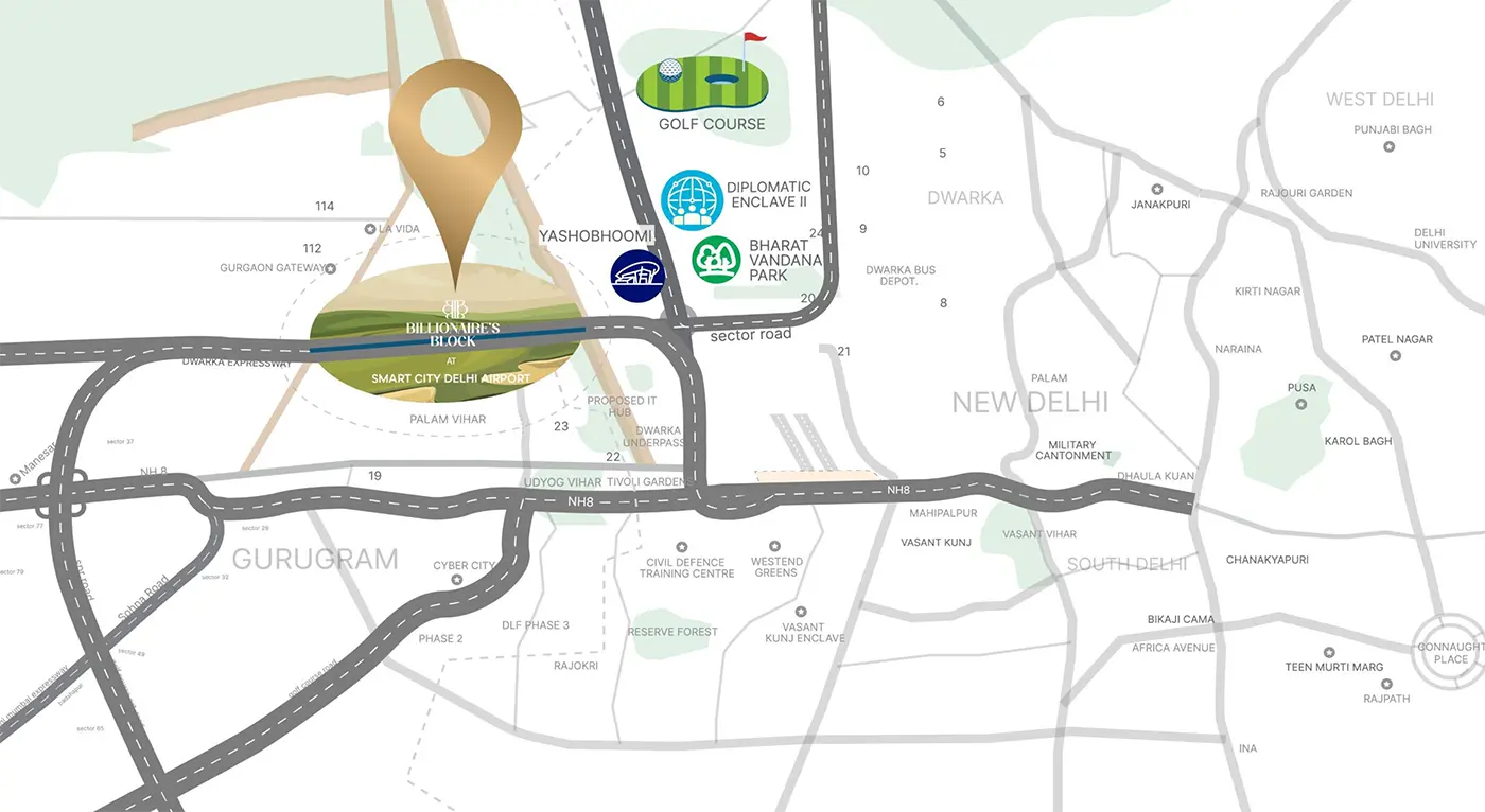 Location of M3M Residences by ELIE SAAB Location of M3M Residences by ELIE SAAB