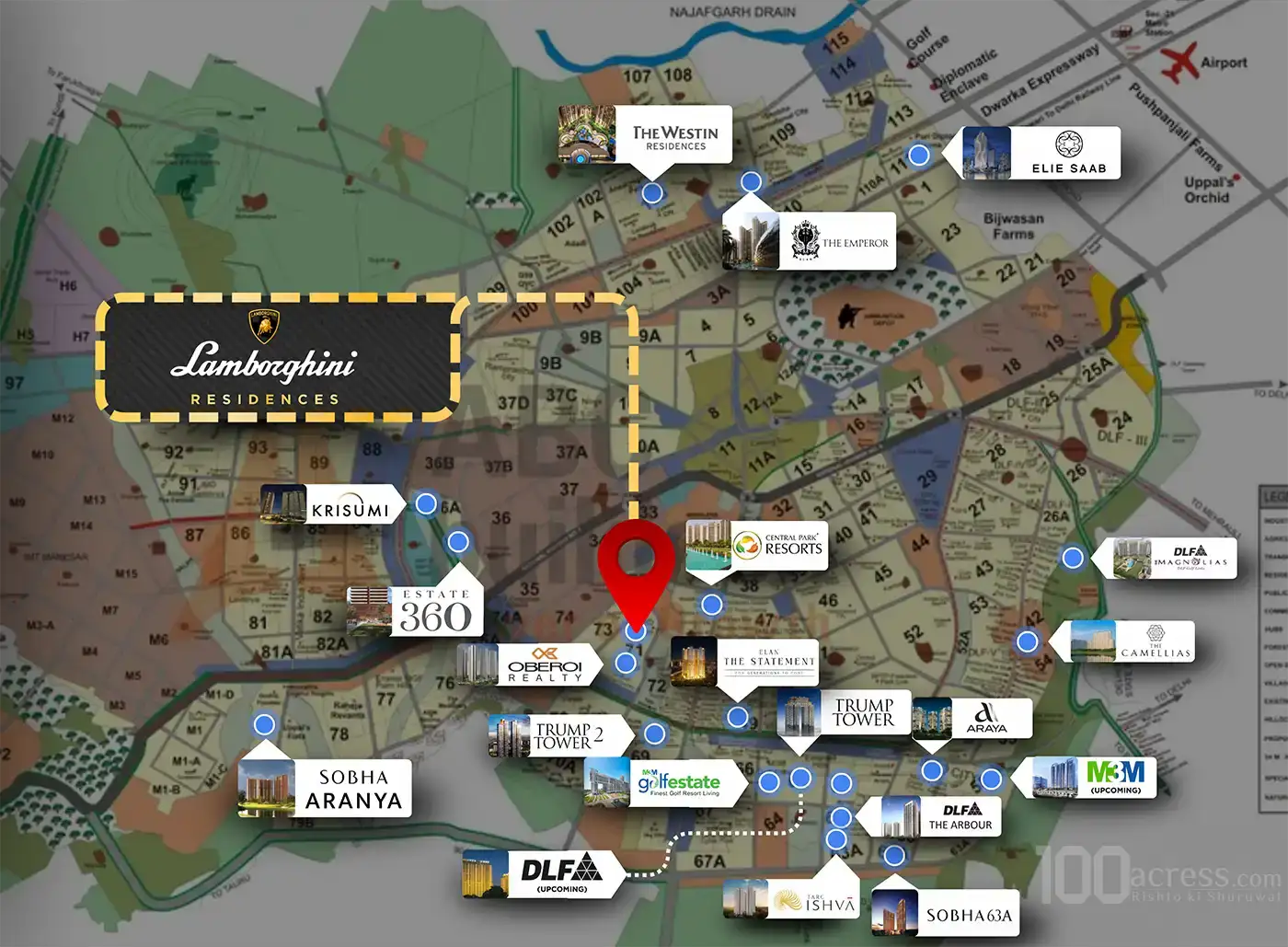 Location of Tonino Lamborghini Residences