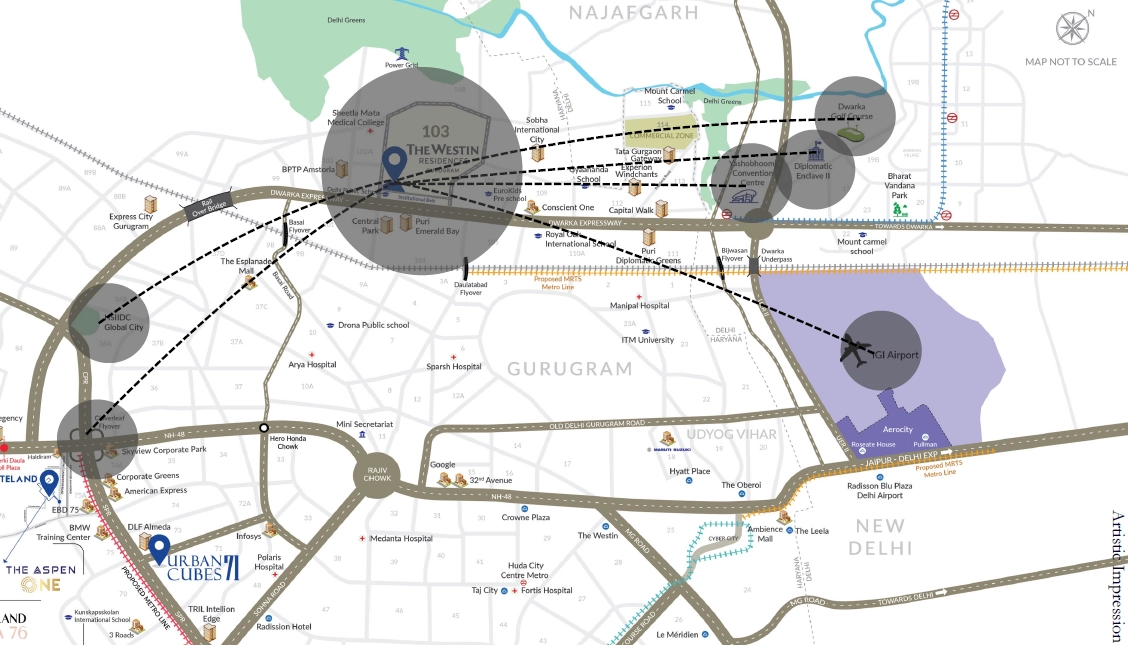 Location of Whiteland Westin Residences